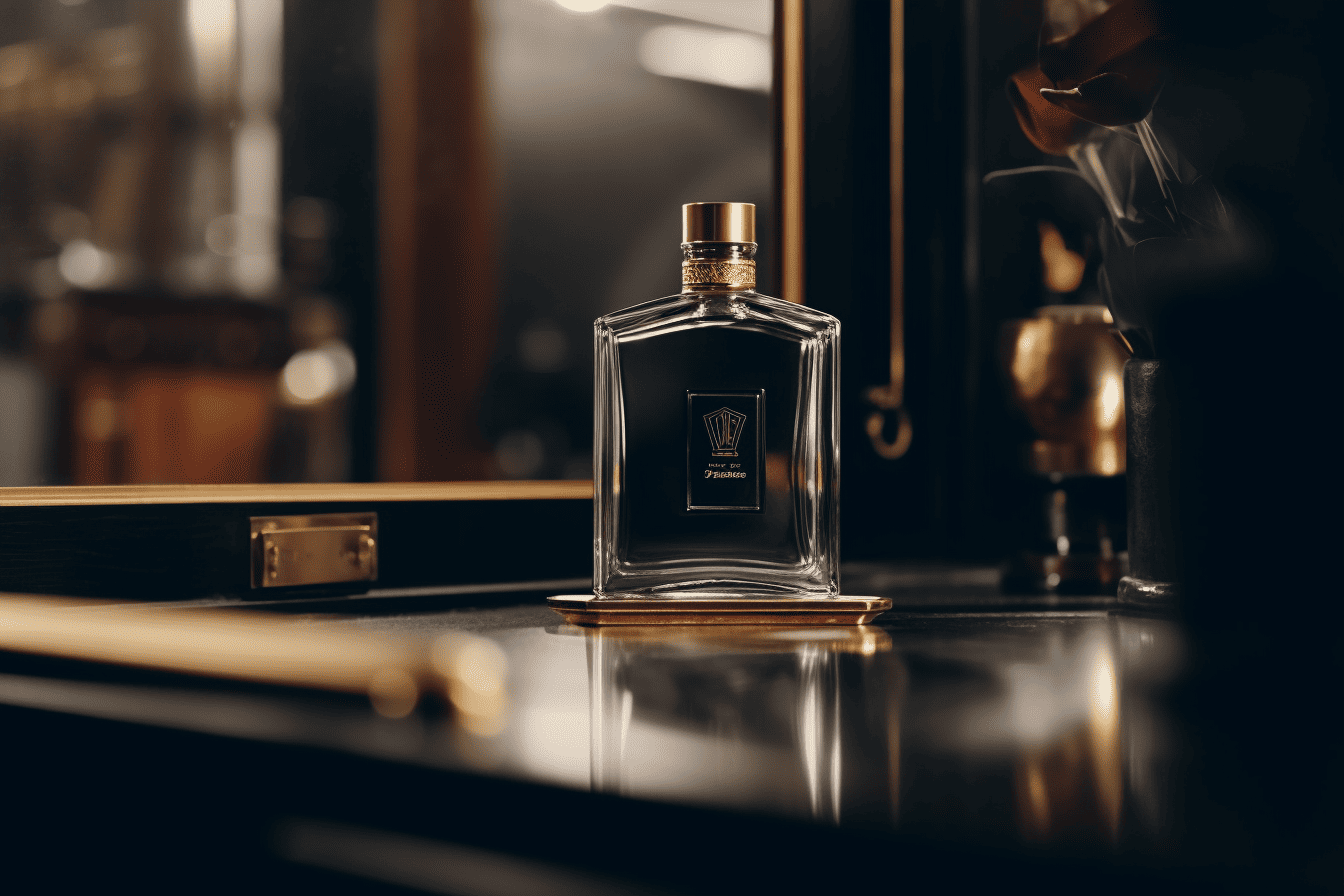 Luxurious perfume bottle in elegant setting
