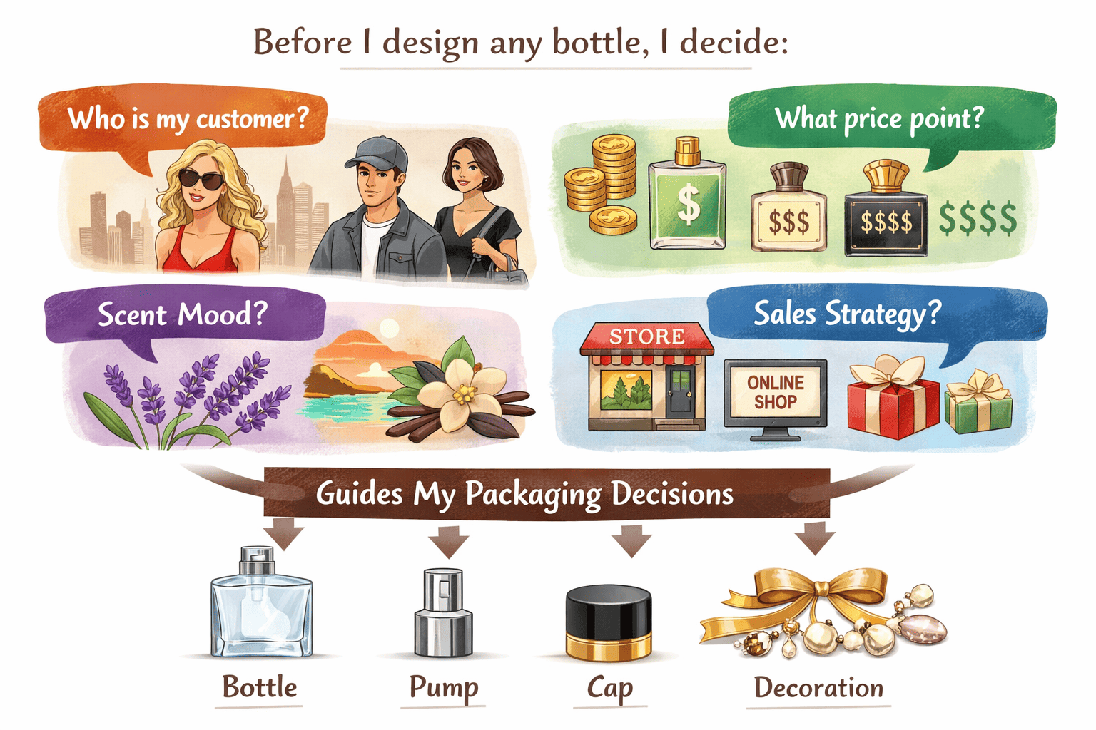 perfume bottle planning for startup brand