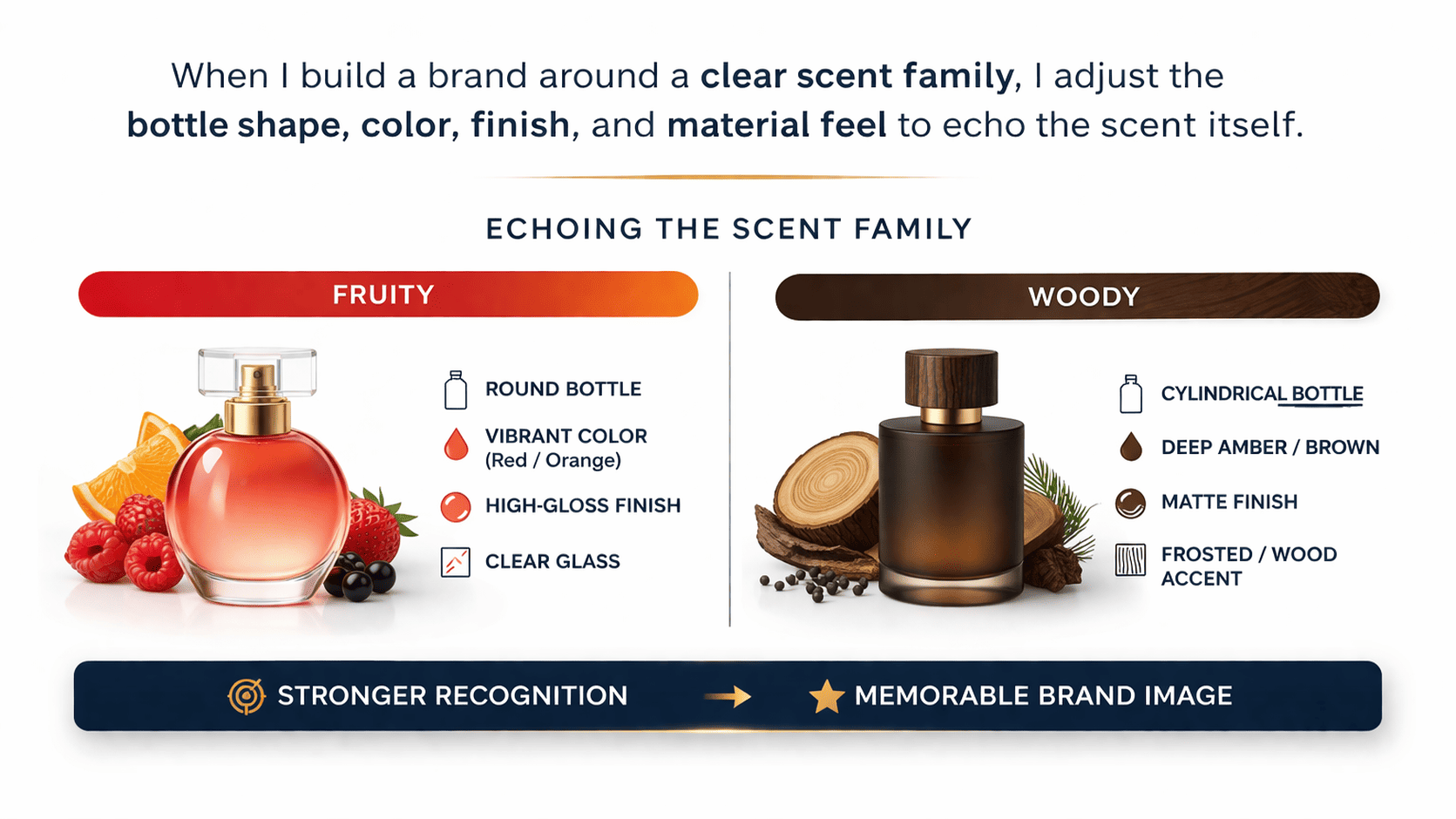 perfume bottle design based on scent profile