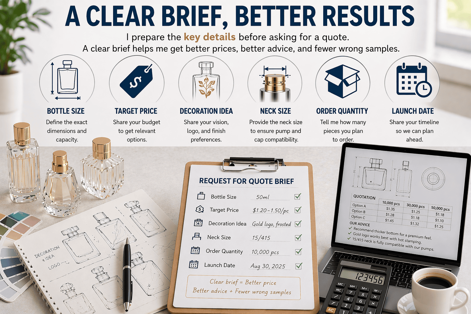 perfume bottle quote checklist