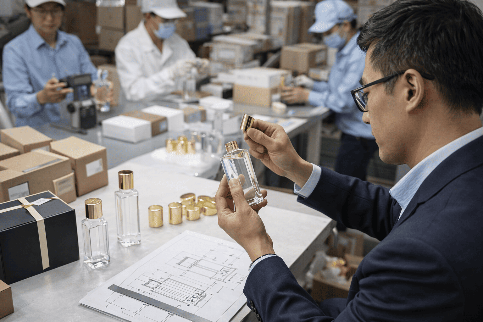 full-chain quality control for perfume bottle body cap and packaging