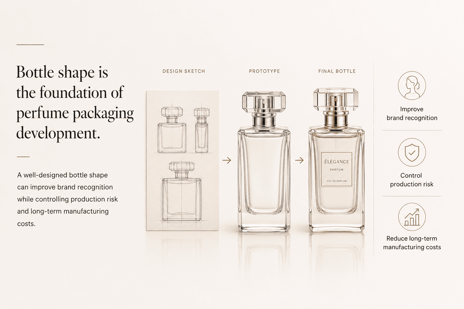 Different perfume bottle shapes and molding difficulty