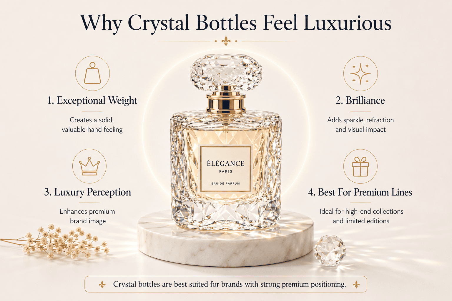 Luxury crystal perfume bottle design