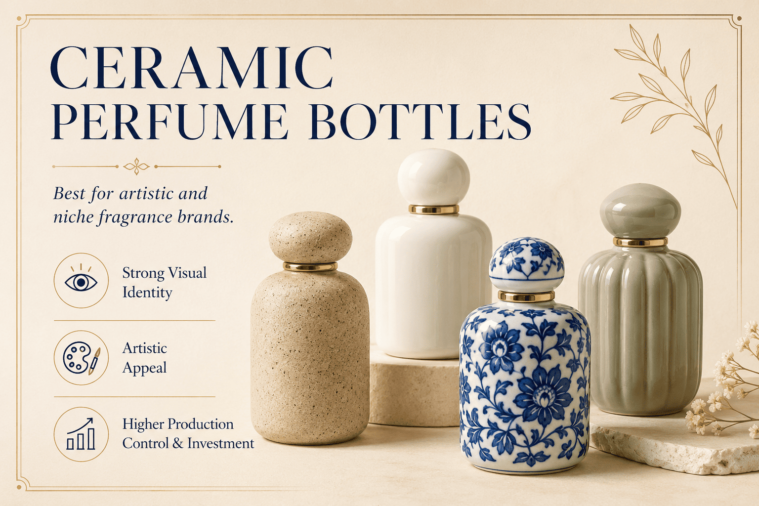 Ceramic perfume bottle artistic packaging design