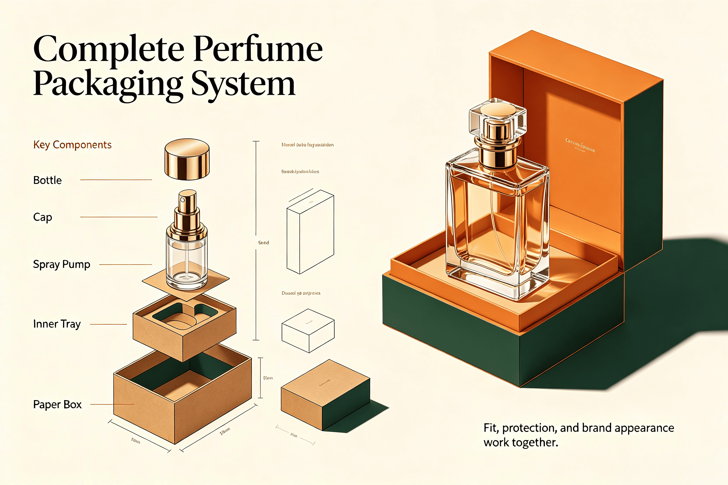 Perfume bottle sample and mass production comparison