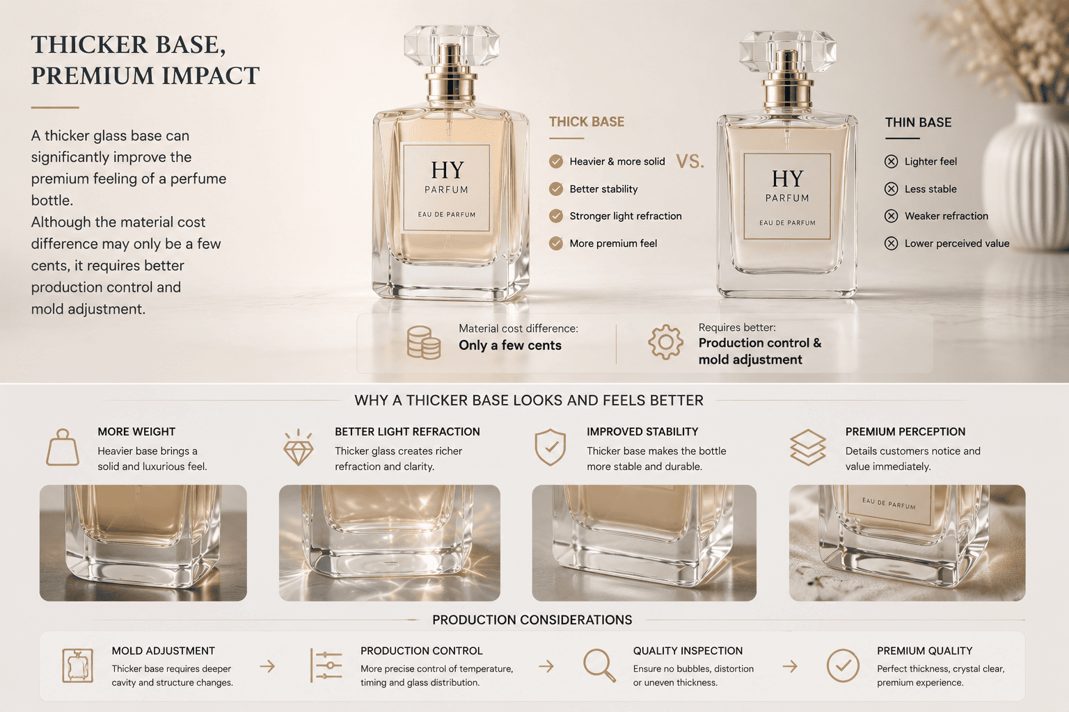 Thick bottom perfume bottle premium feeling
