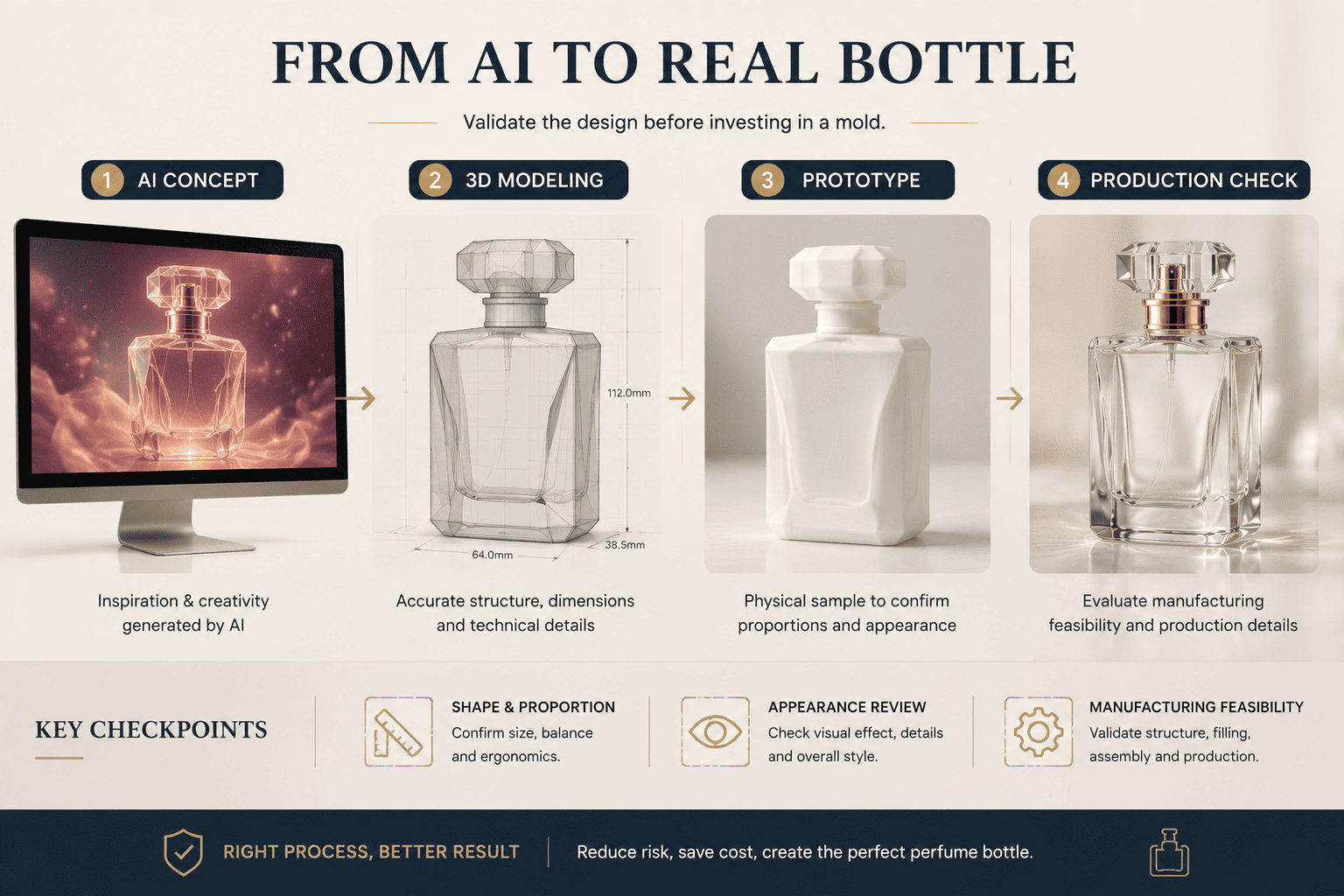 AI perfume bottle design to 3D prototype process