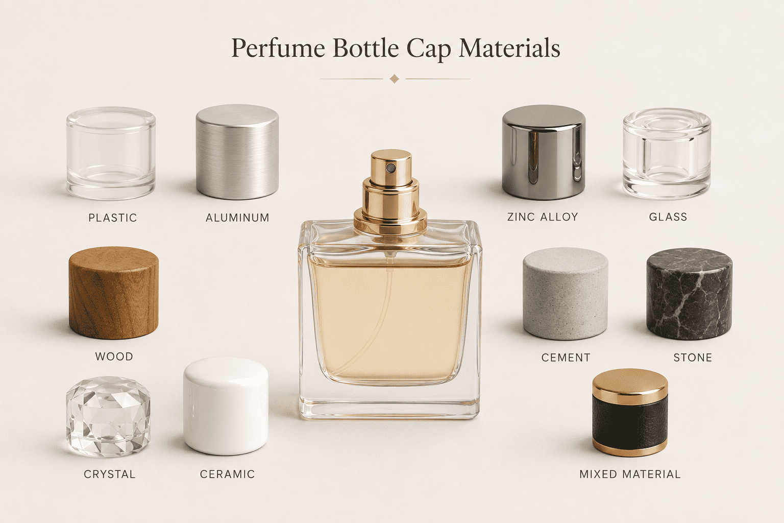 perfume bottle cap materials