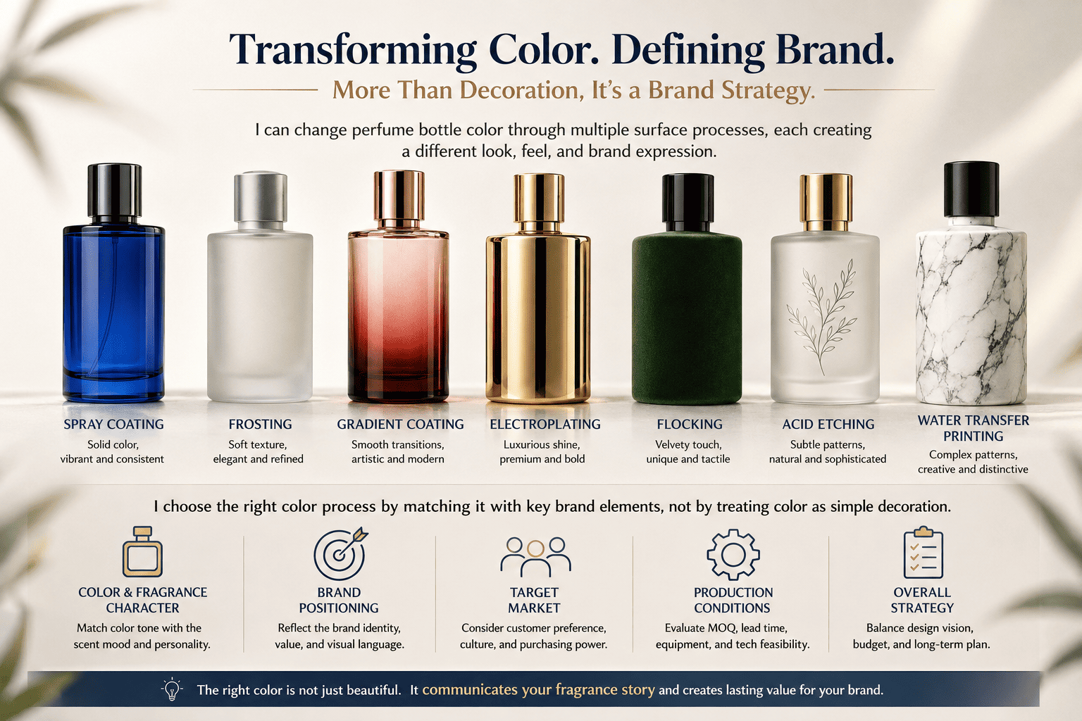 custom perfume bottle color and brand identity