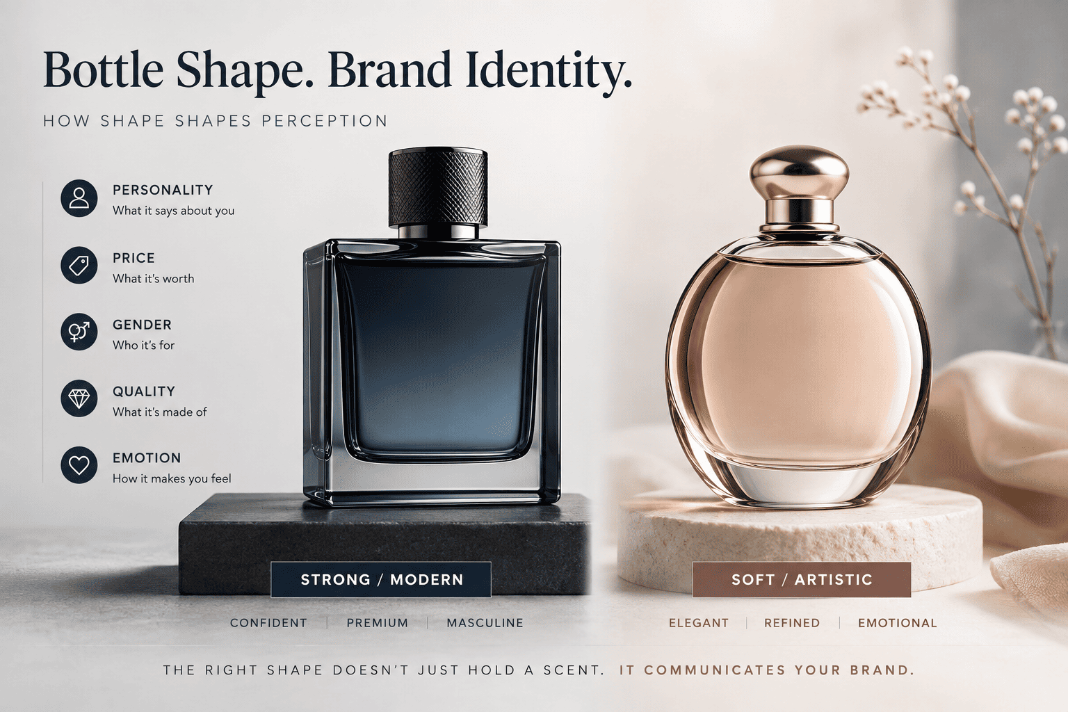 cologne bottle design and brand identity