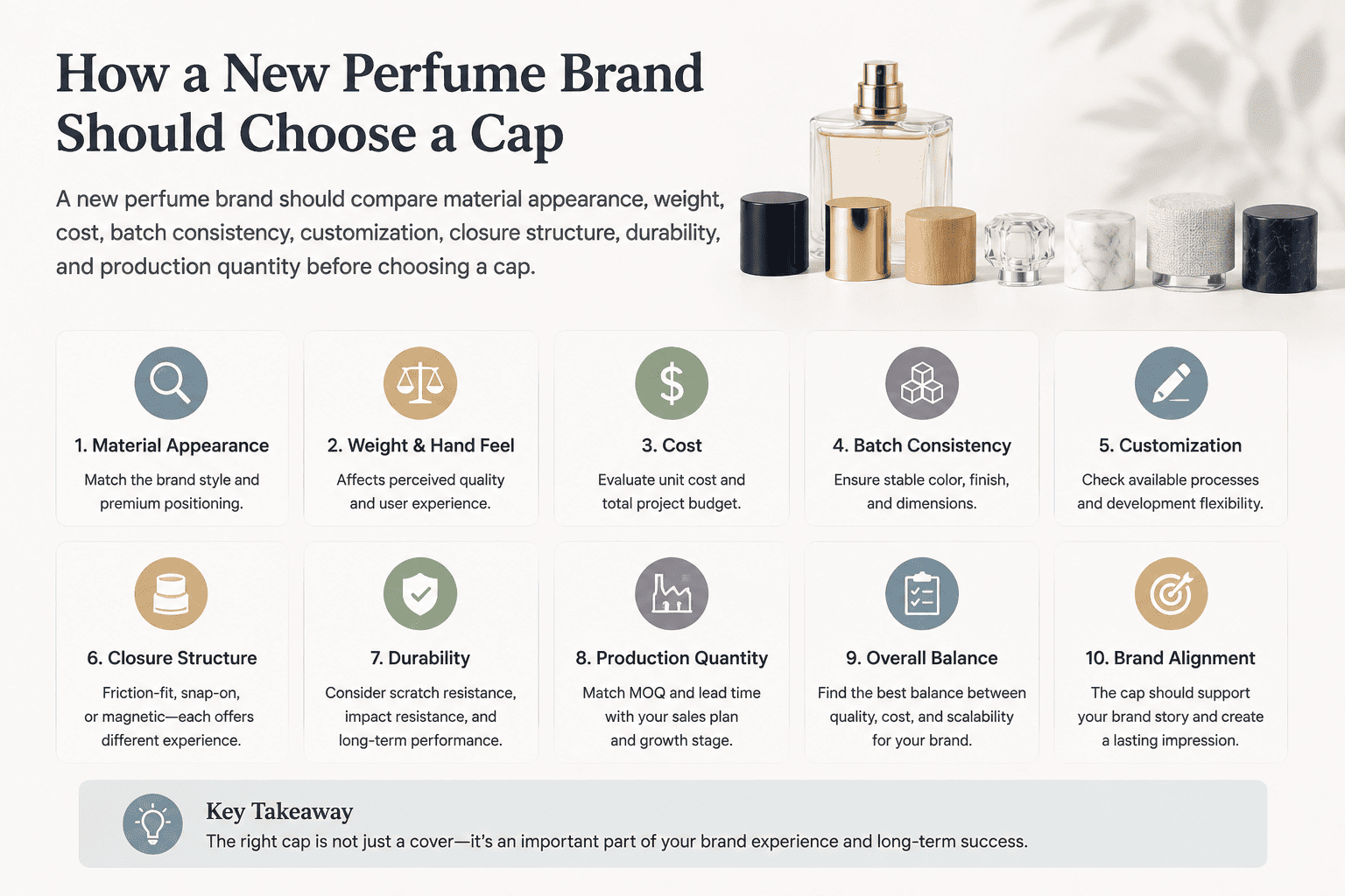 choosing perfume bottle cap materials