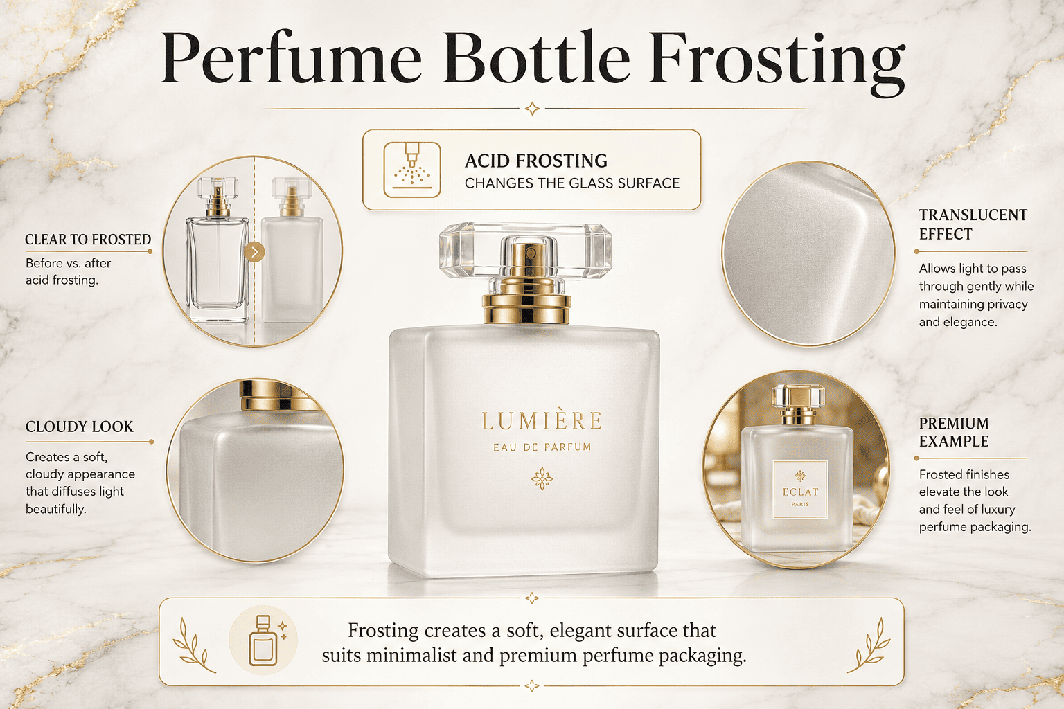 acid frosting perfume glass bottles