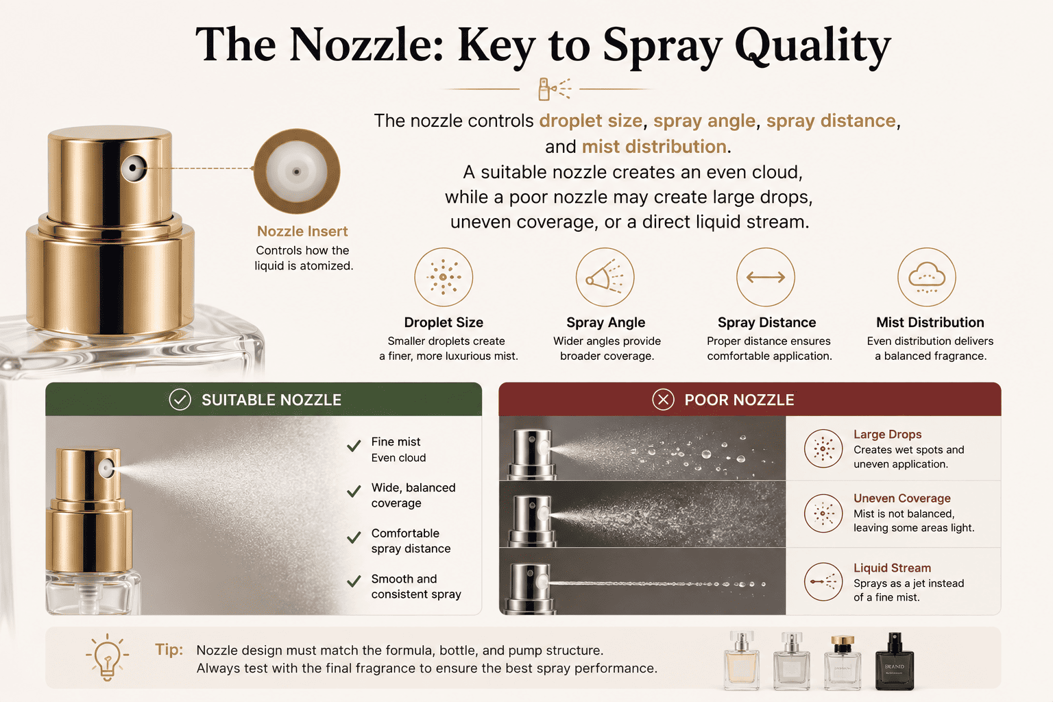 perfume pump nozzle spray pattern