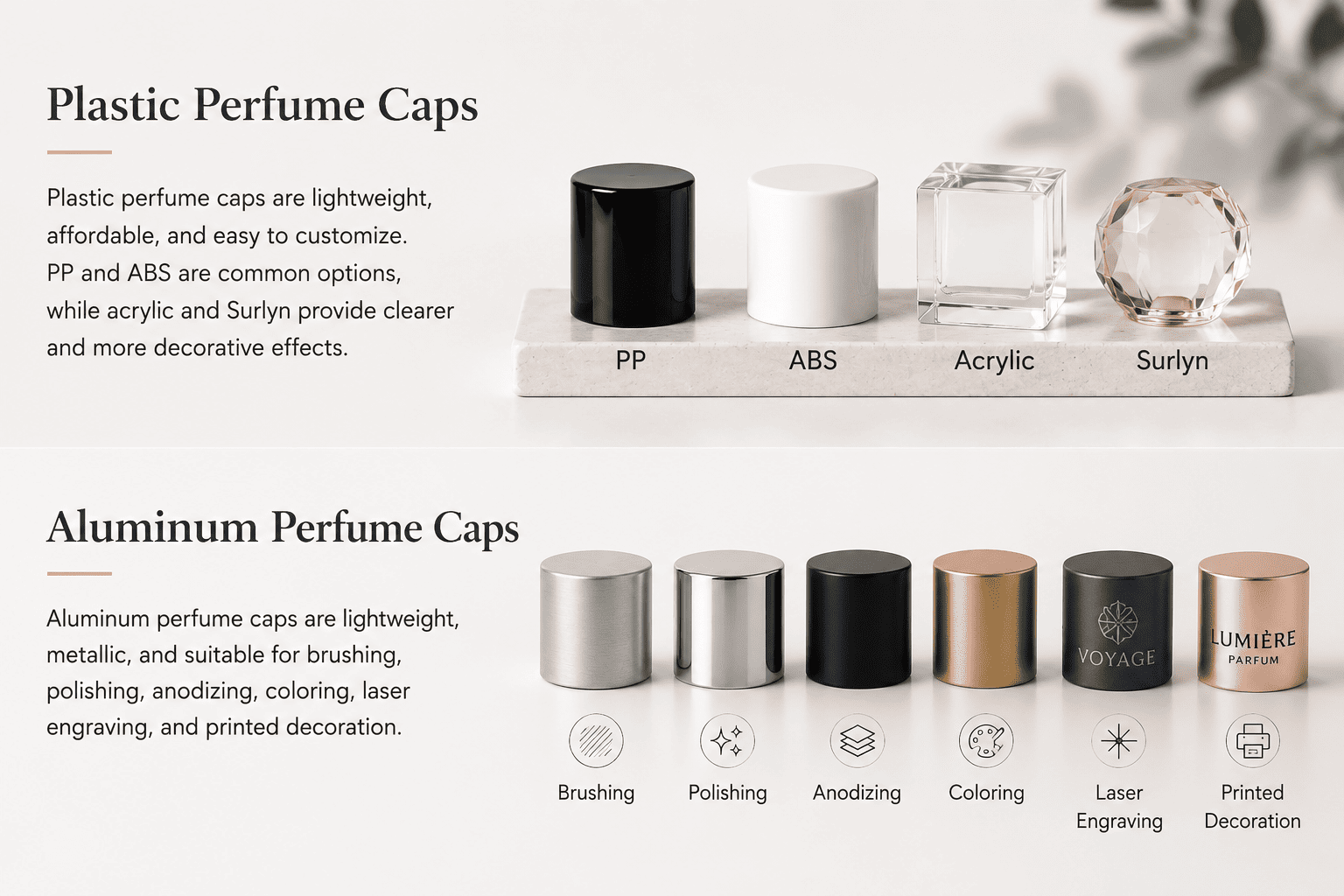 aluminum perfume bottle caps
