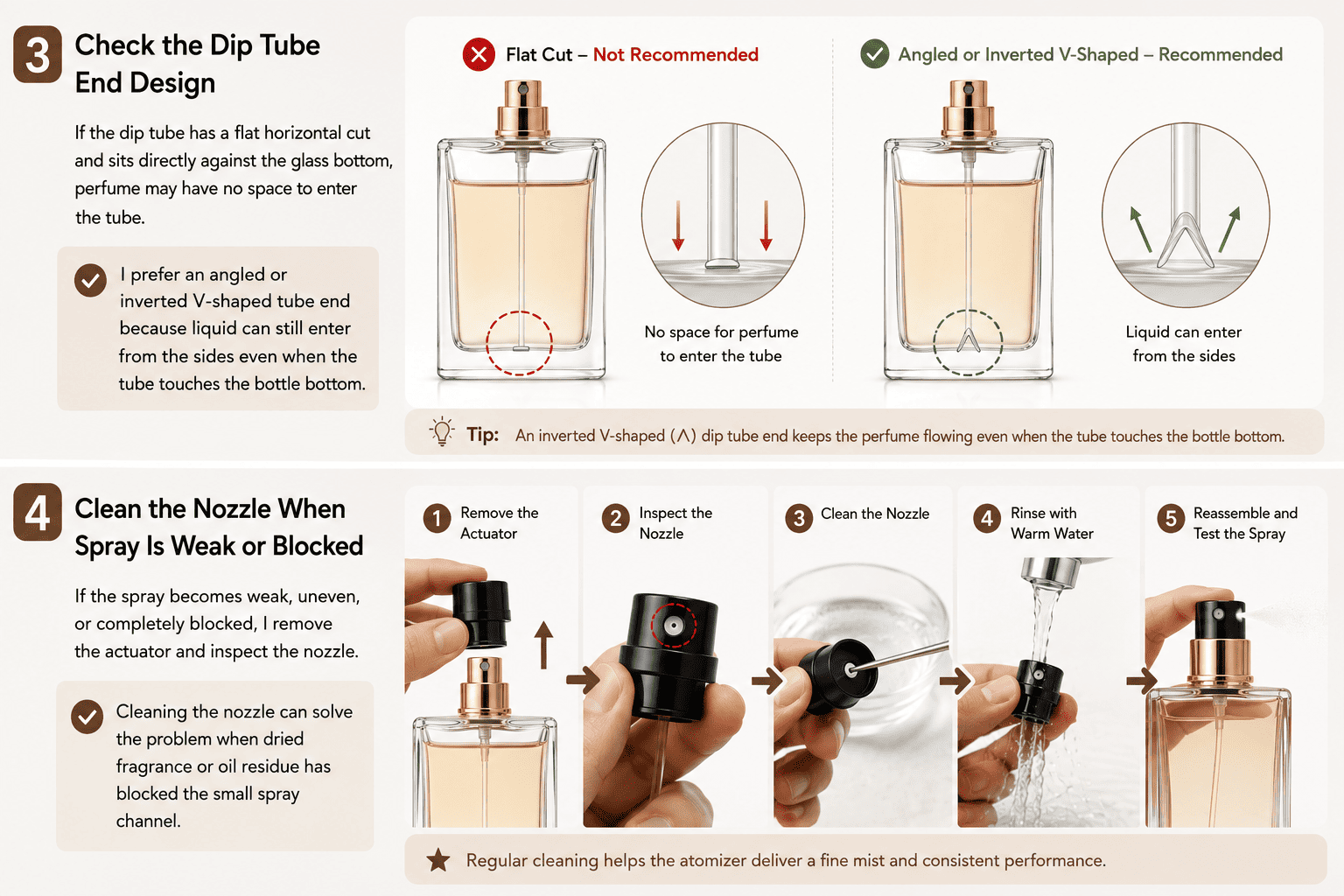 blocked perfume atomizer nozzle
