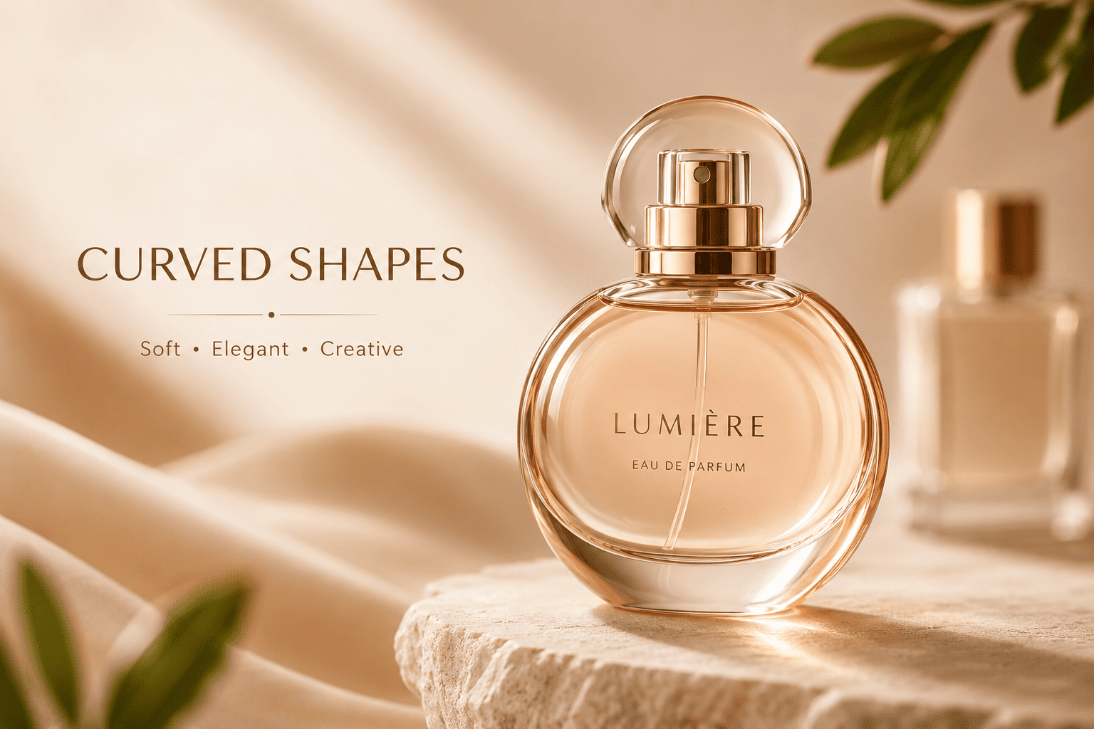 round curved cologne bottle design
