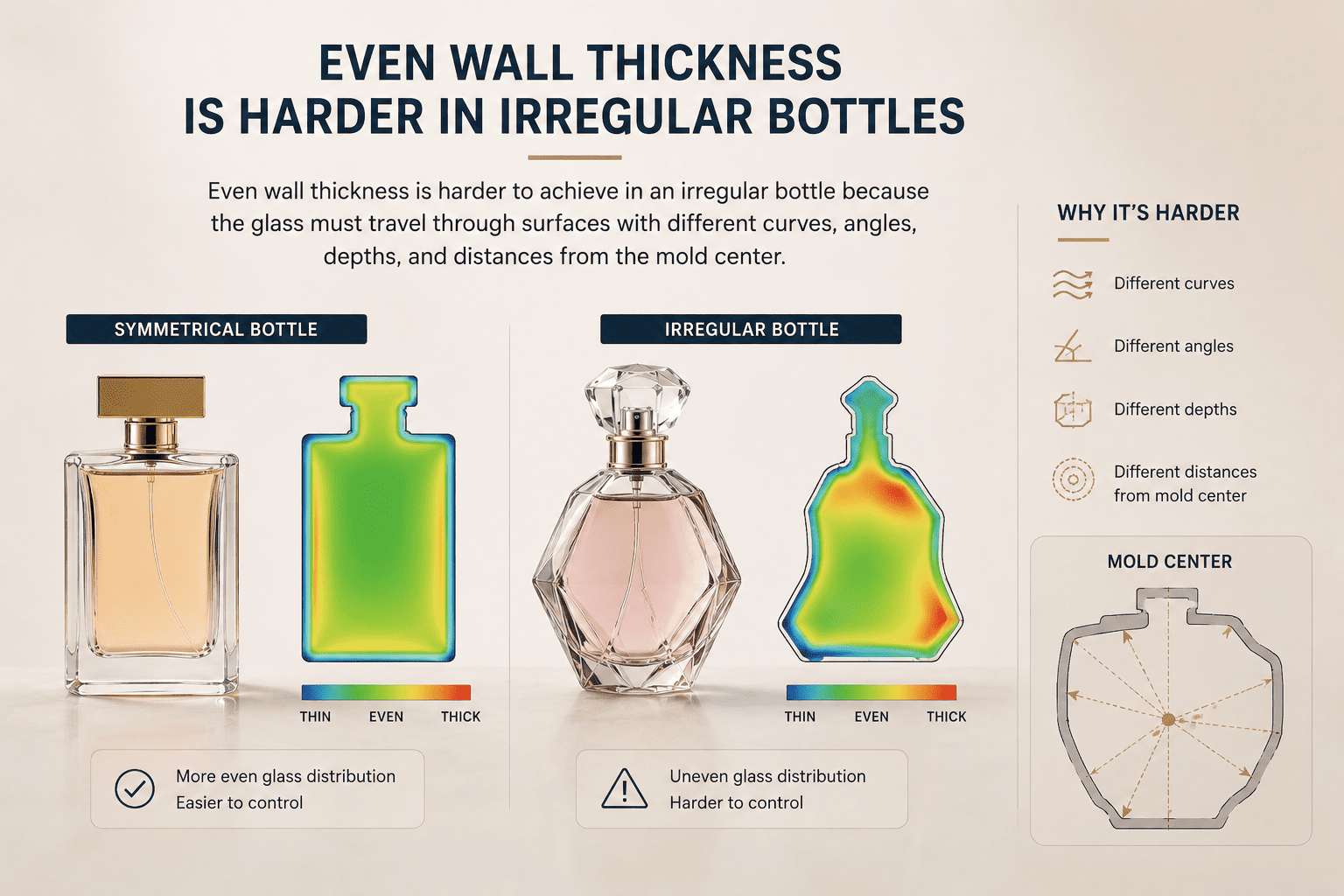 custom perfume bottle glass thickness control