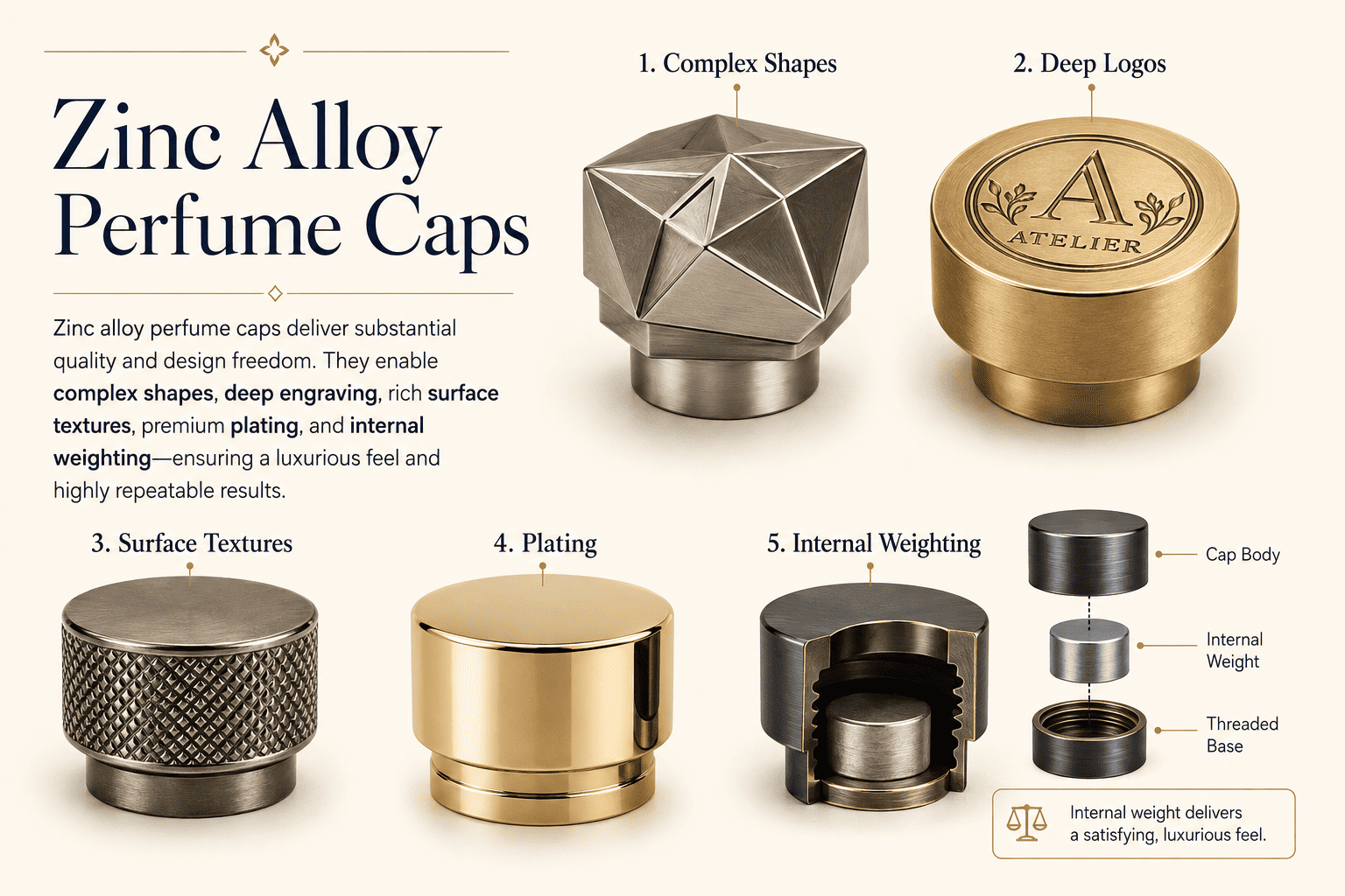 zinc alloy perfume bottle caps