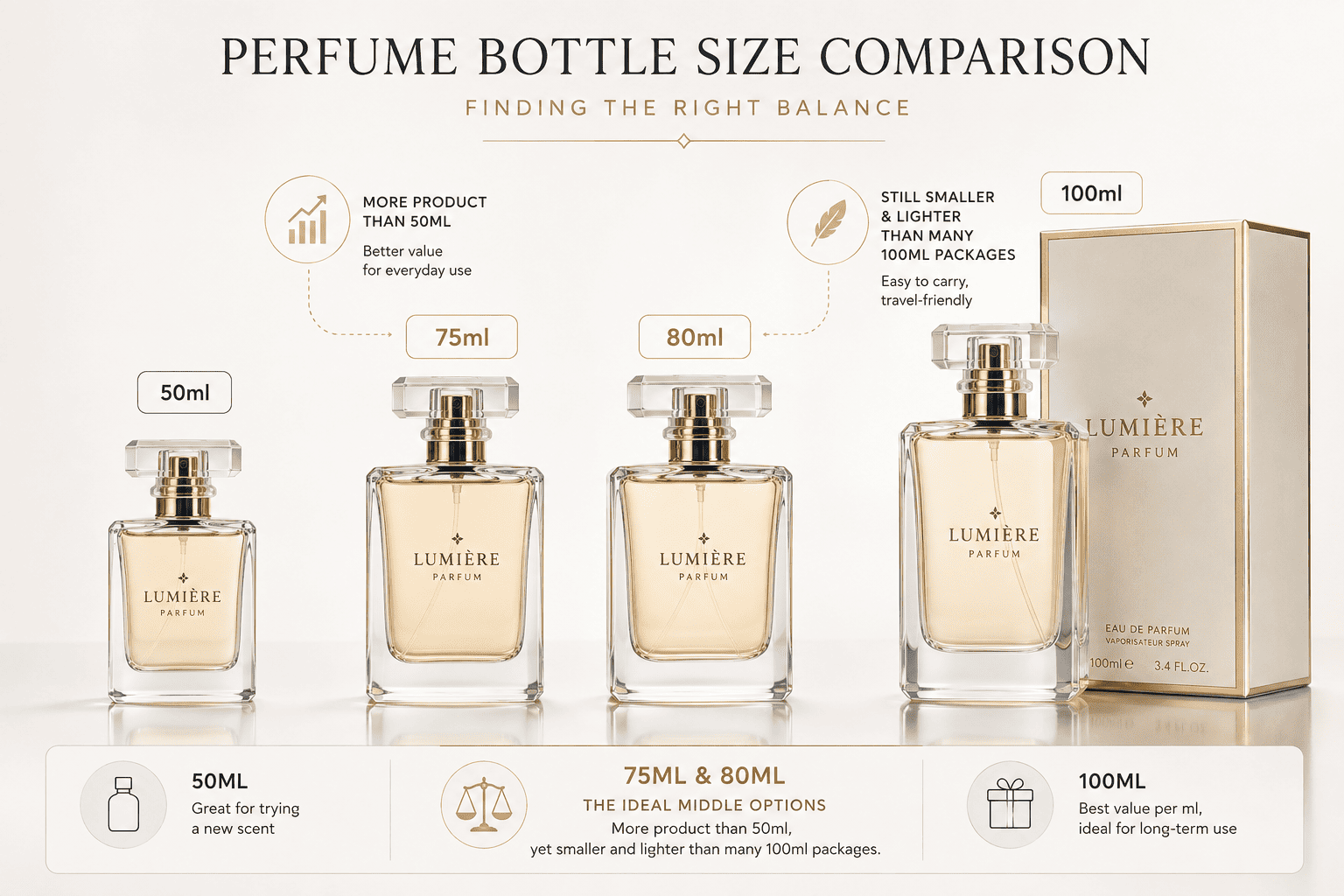 75ml 80ml perfume bottle size