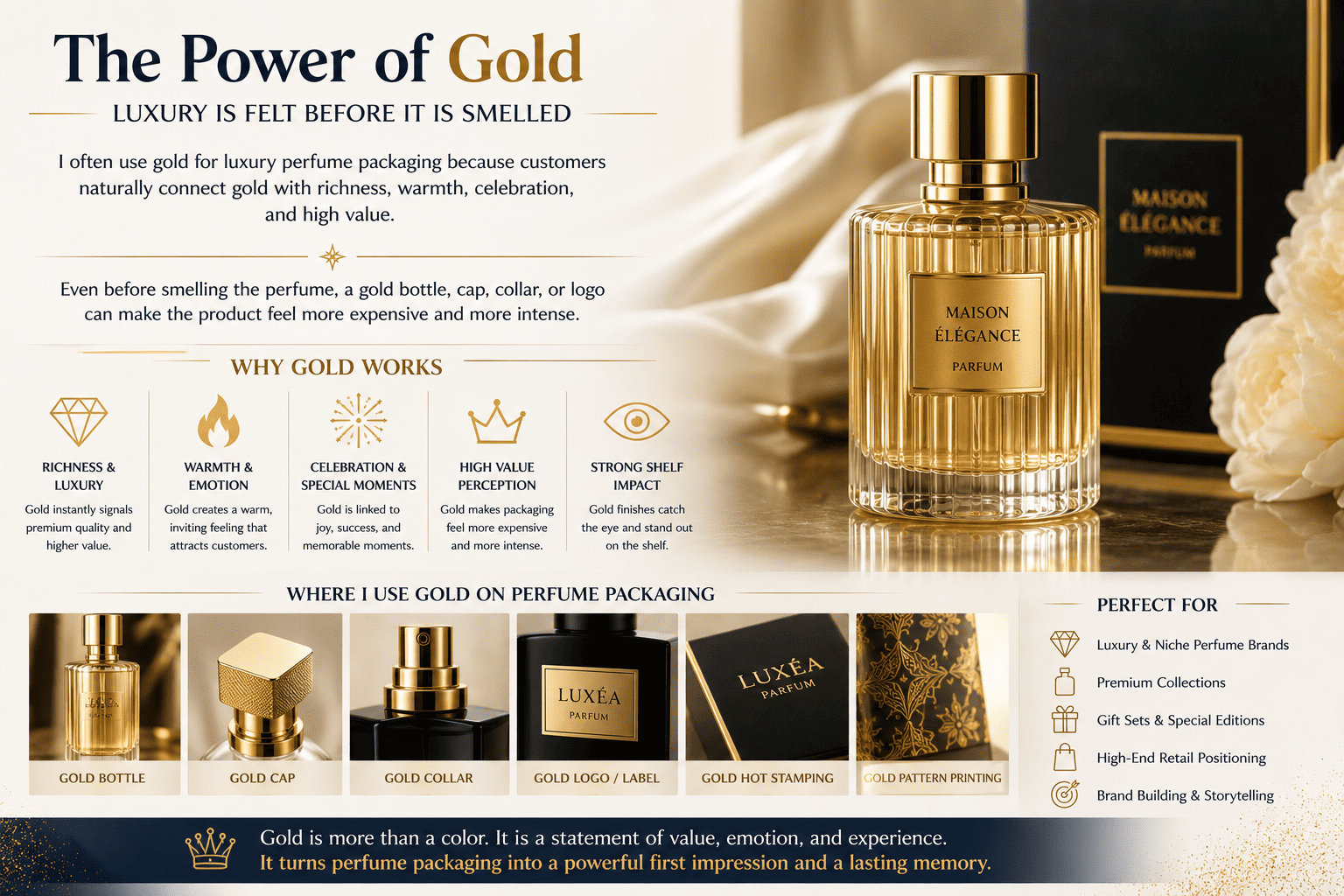 gold luxury perfume bottle packaging