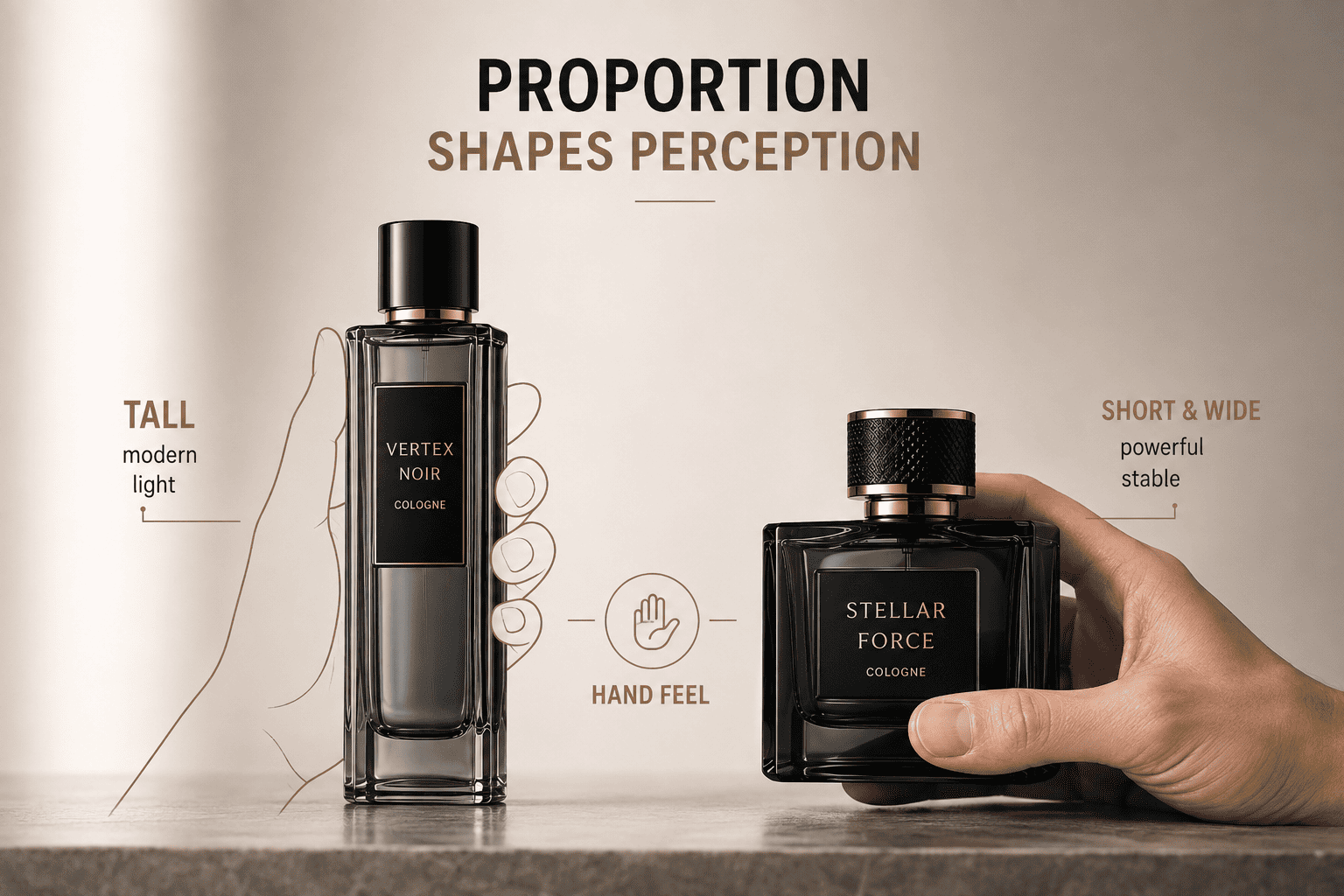tall vs short cologne bottle design