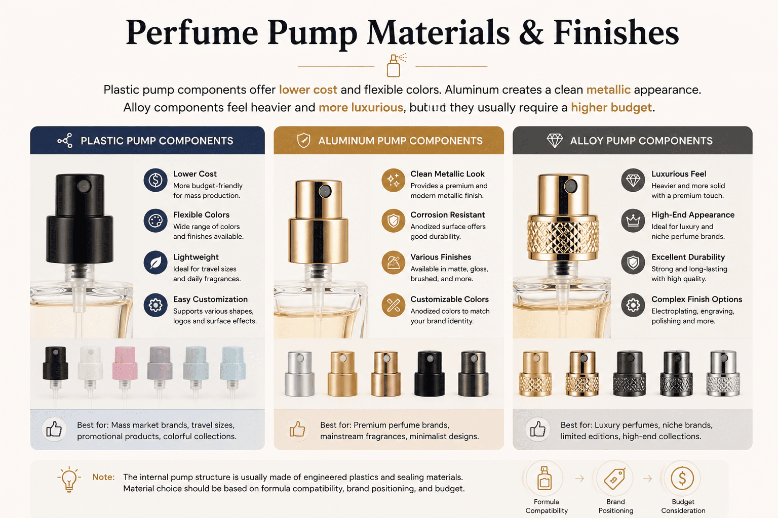 plastic aluminum alloy perfume sprayers