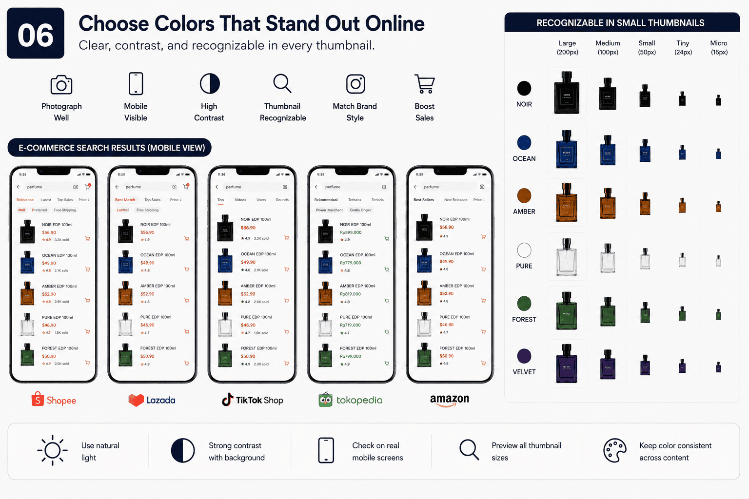 perfume bottle colors for ecommerce