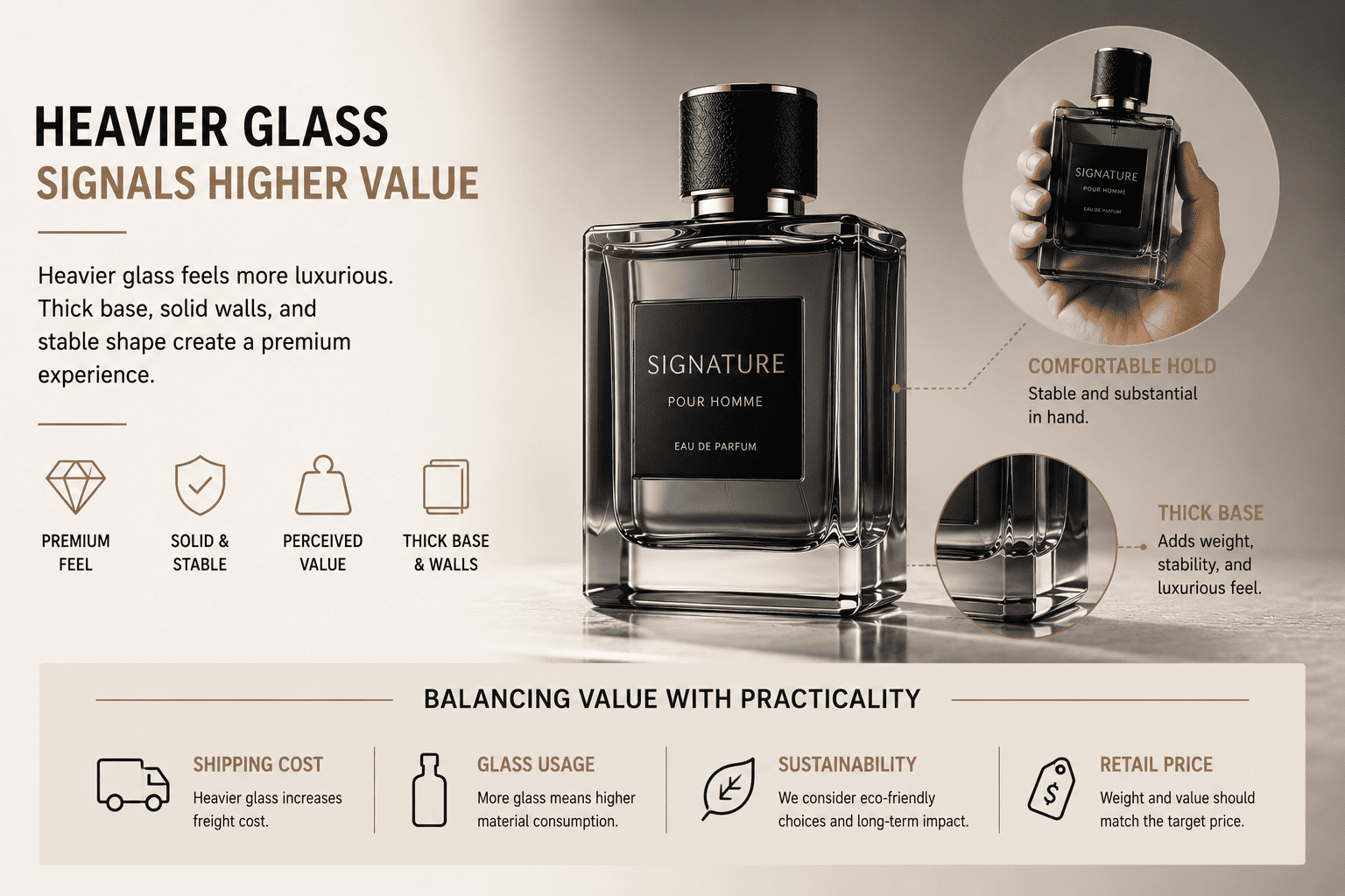 heavy glass cologne bottle luxury packaging