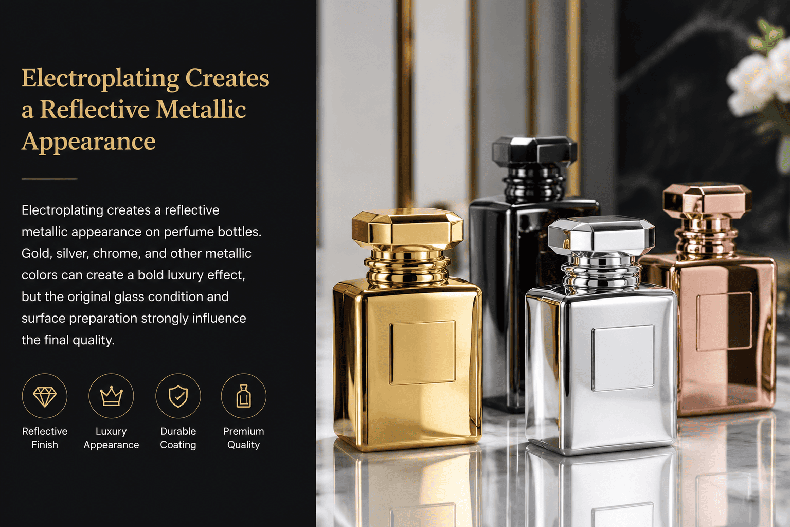 electroplating metallic perfume glass bottles