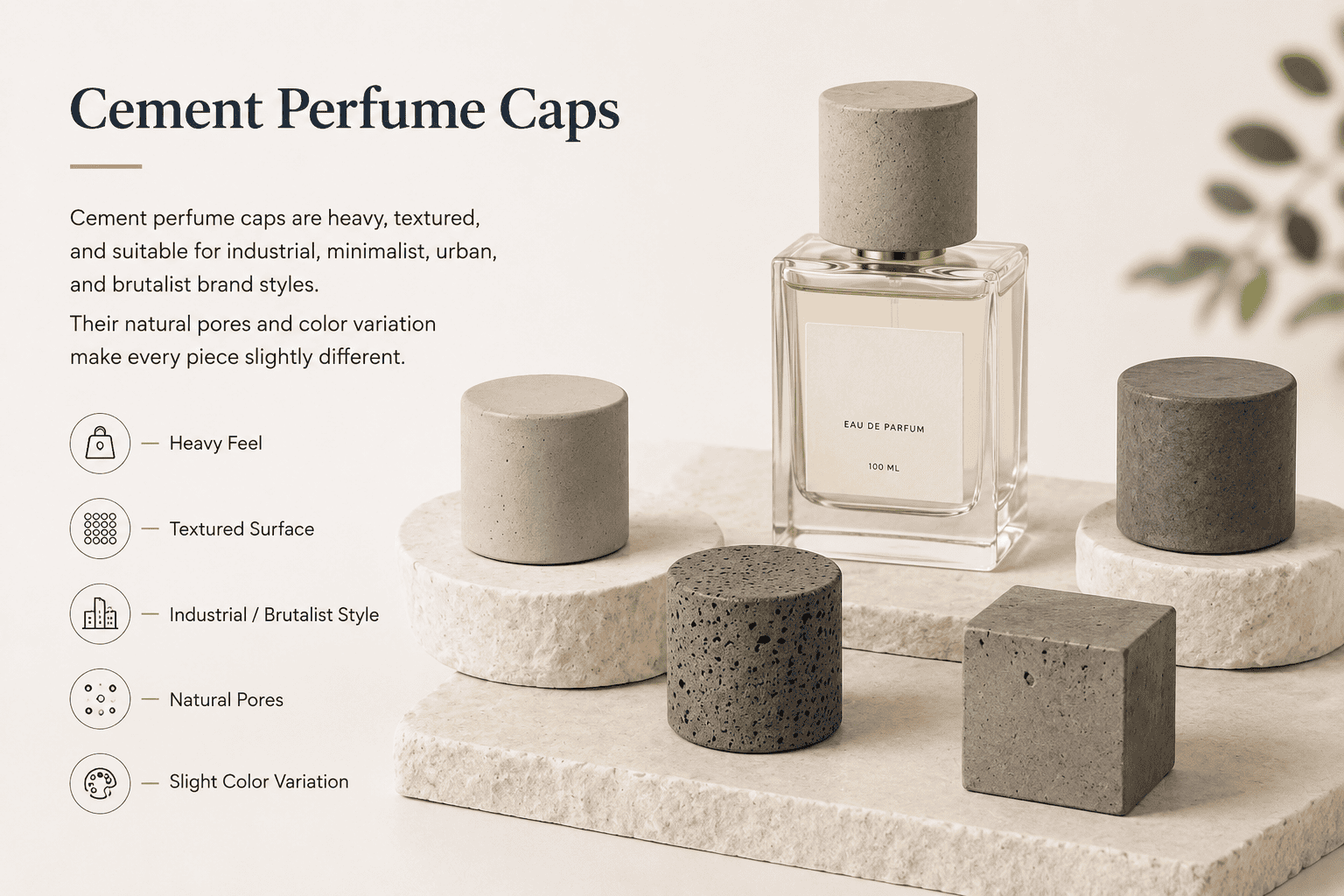 cement perfume bottle caps