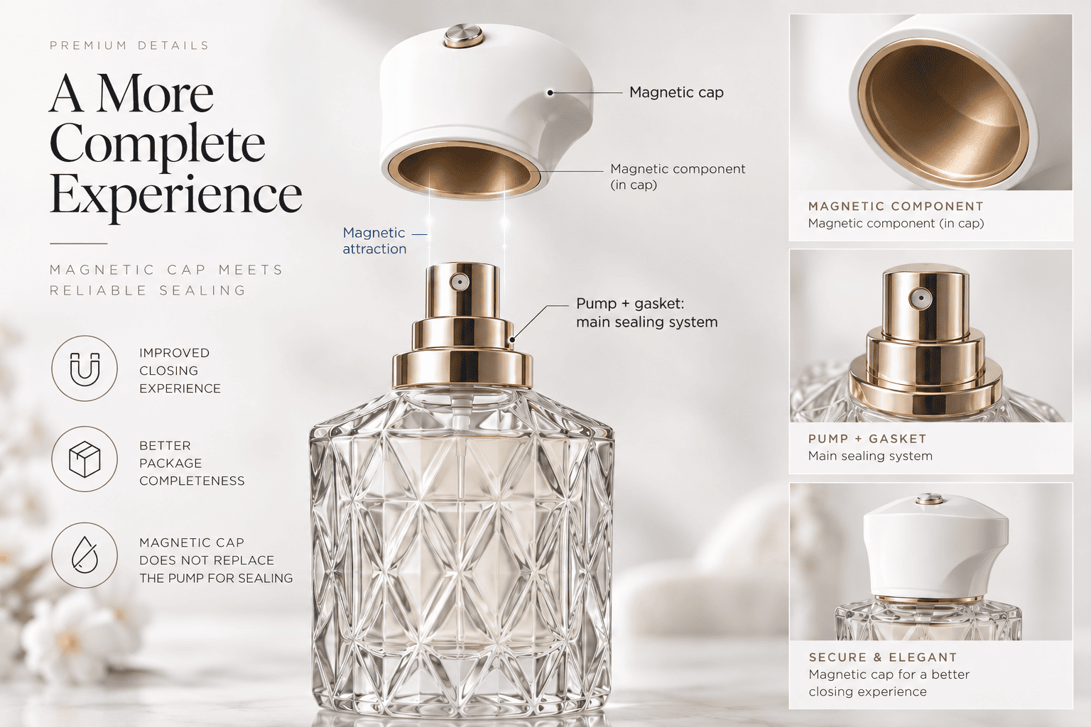 magnetic perfume cap structure