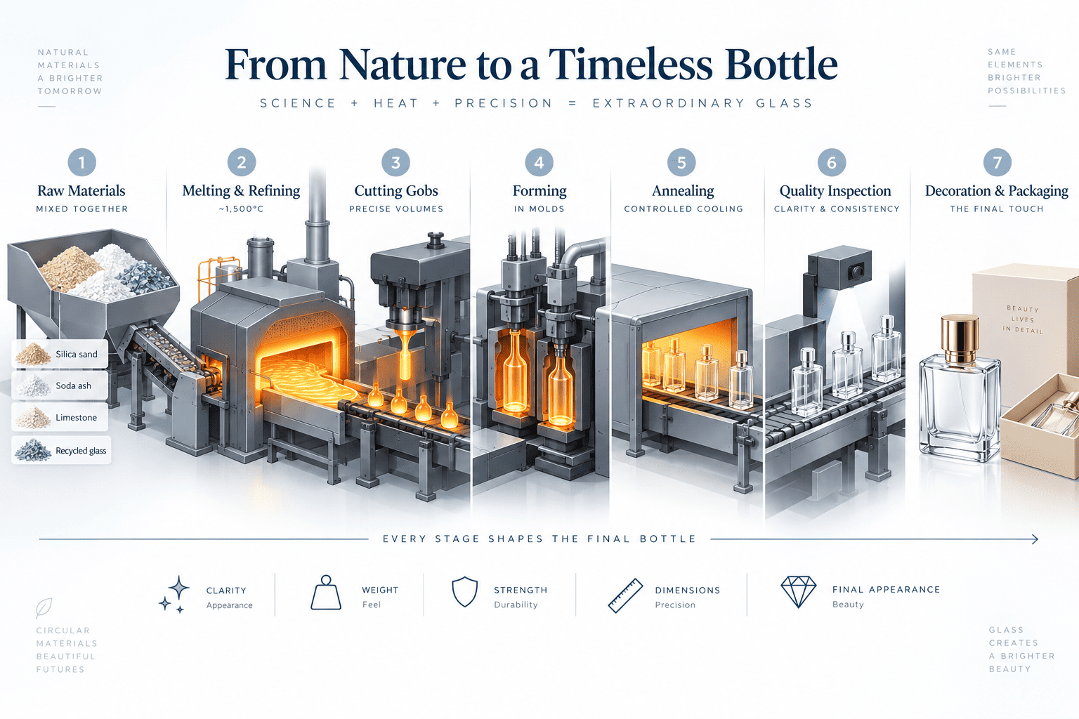 glass bottle manufacturing process step by step