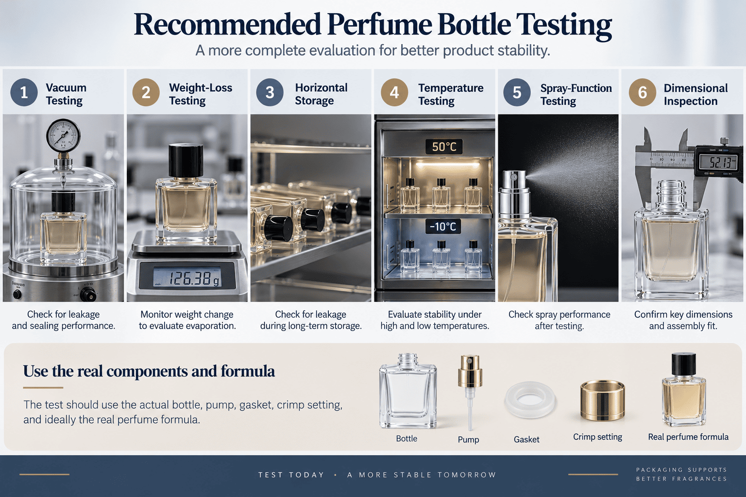 perfume bottle sealing test before production