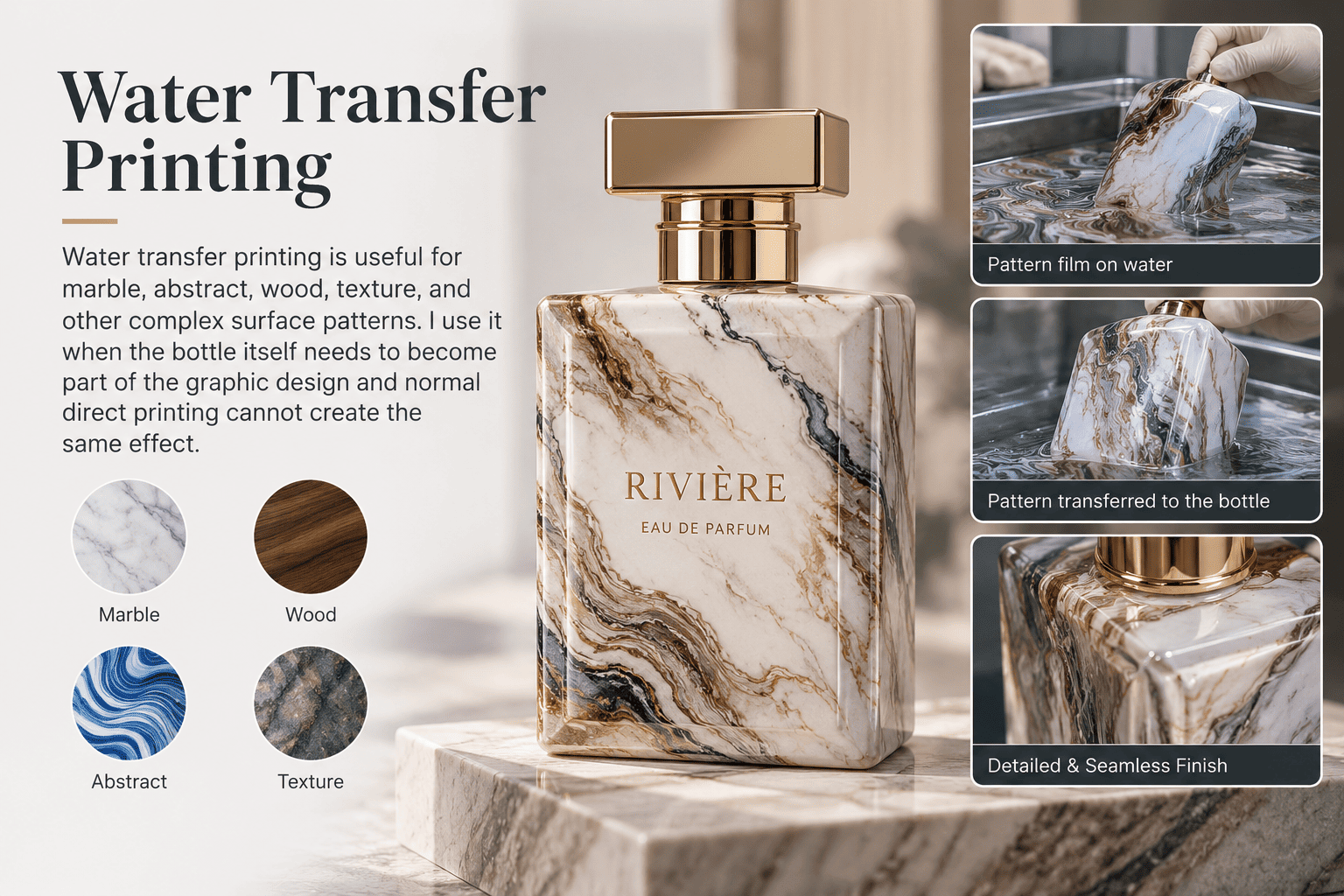 water transfer printing perfume bottle pattern
