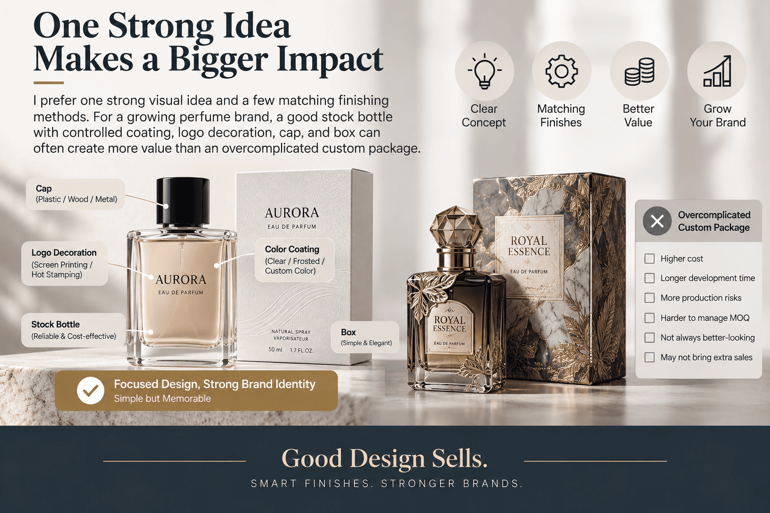 minimal luxury perfume bottle packaging design