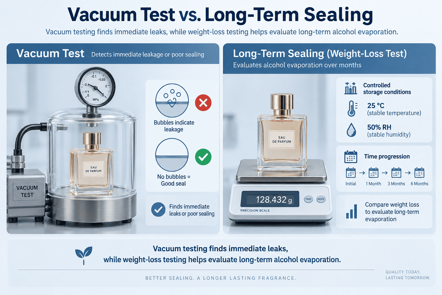 perfume bottle vacuum sealing test