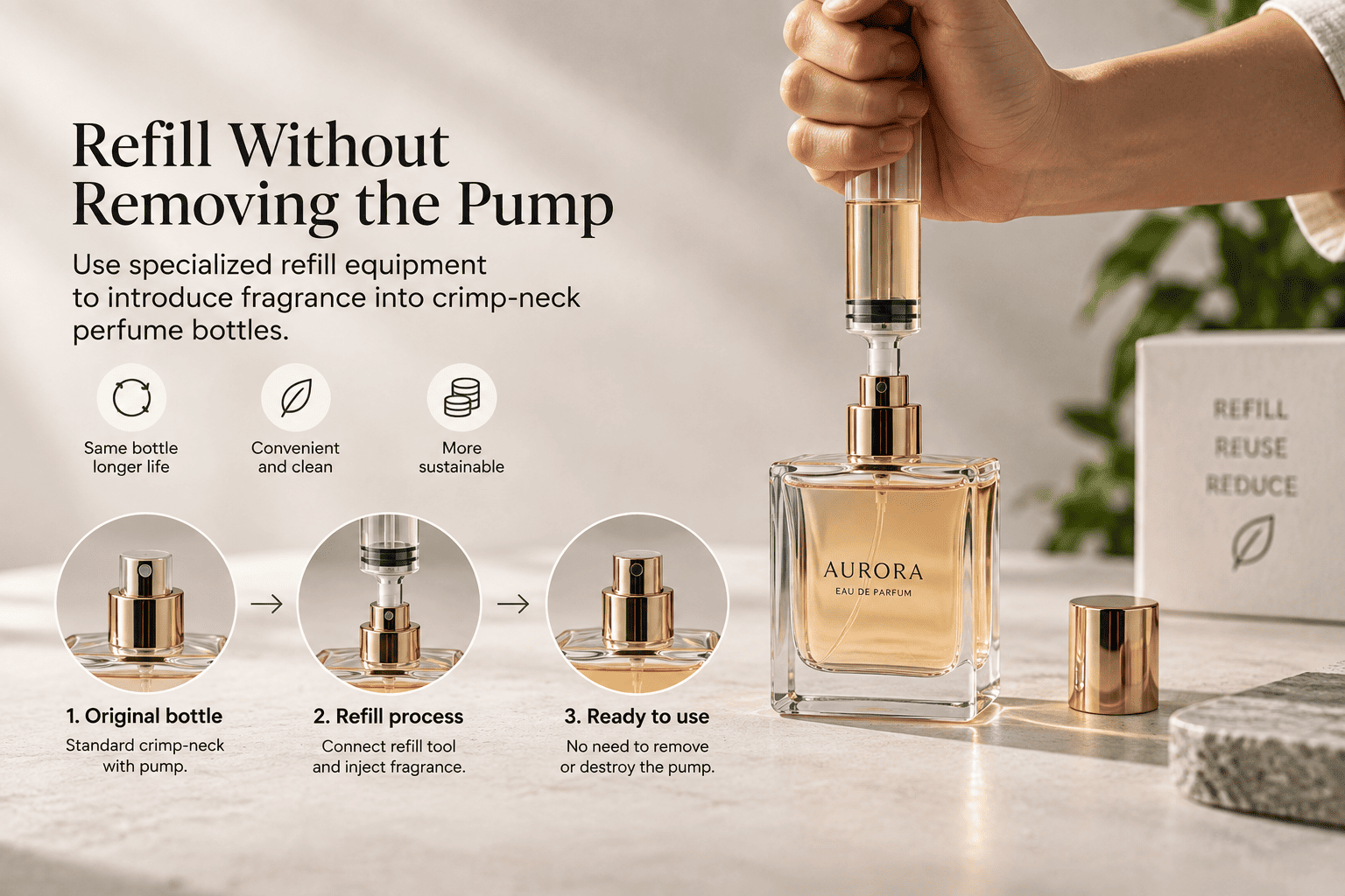 refillable perfume glass bottle