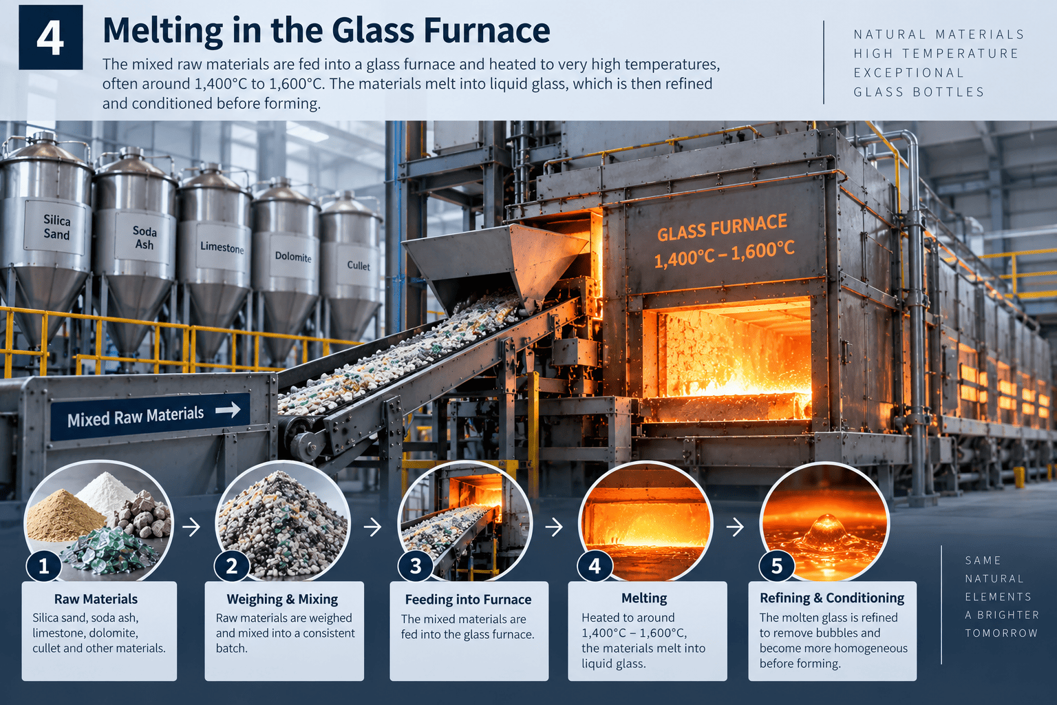glass melting furnace bottle factory