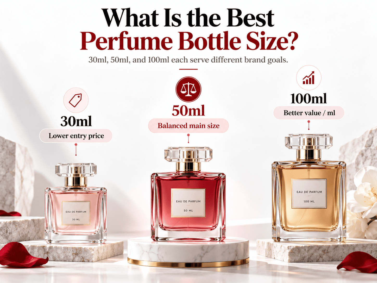 30ml vs 50ml vs 100ml perfume bottles