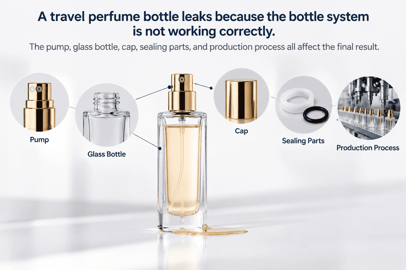 travel perfume bottle leakage problem and perfume packaging quality inspection
