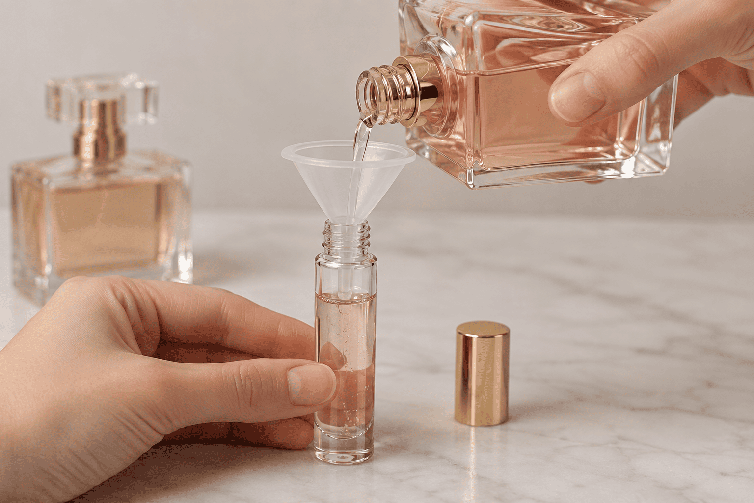 perfume funnel transfer method