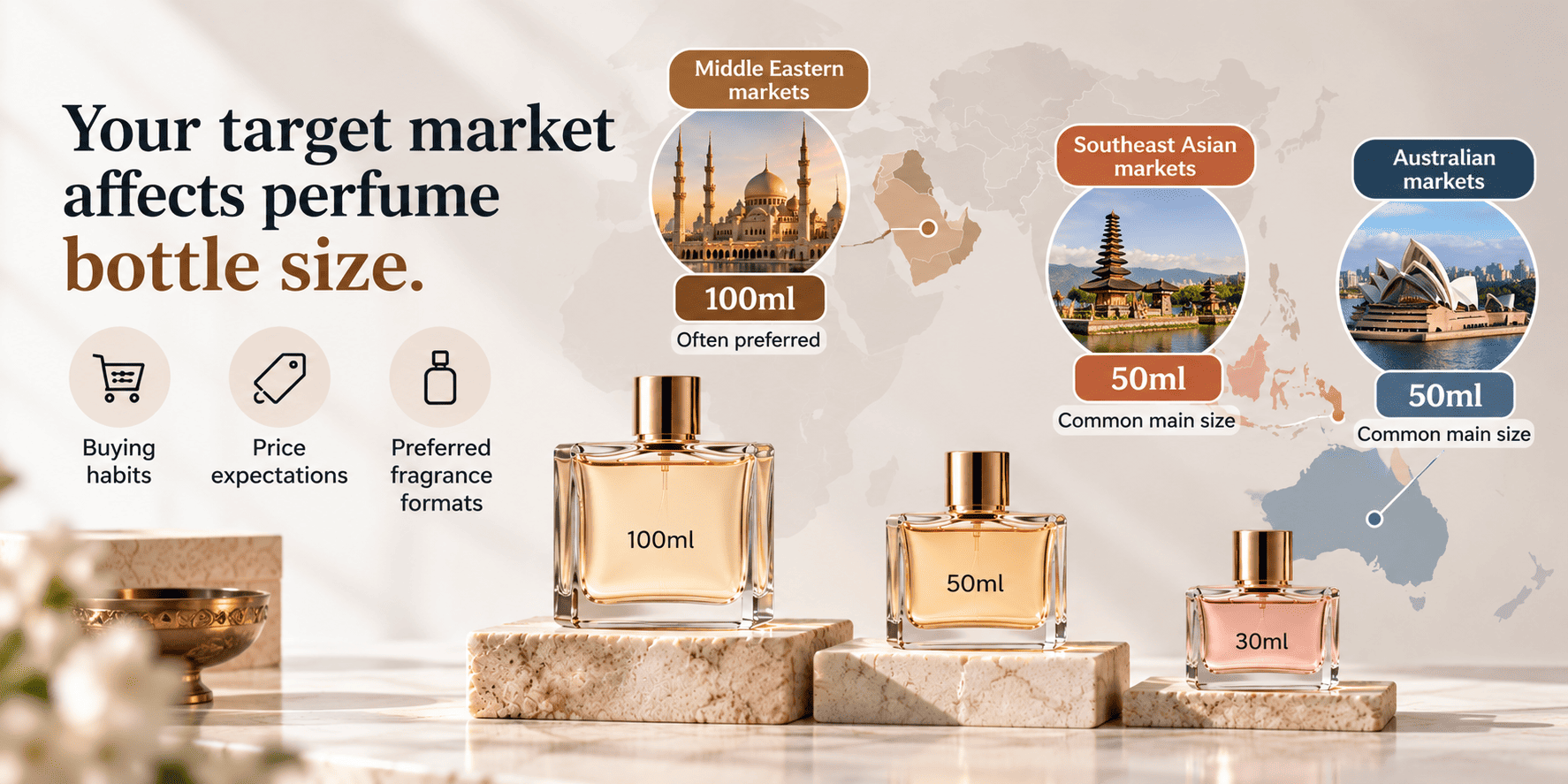 perfume bottle size by target market