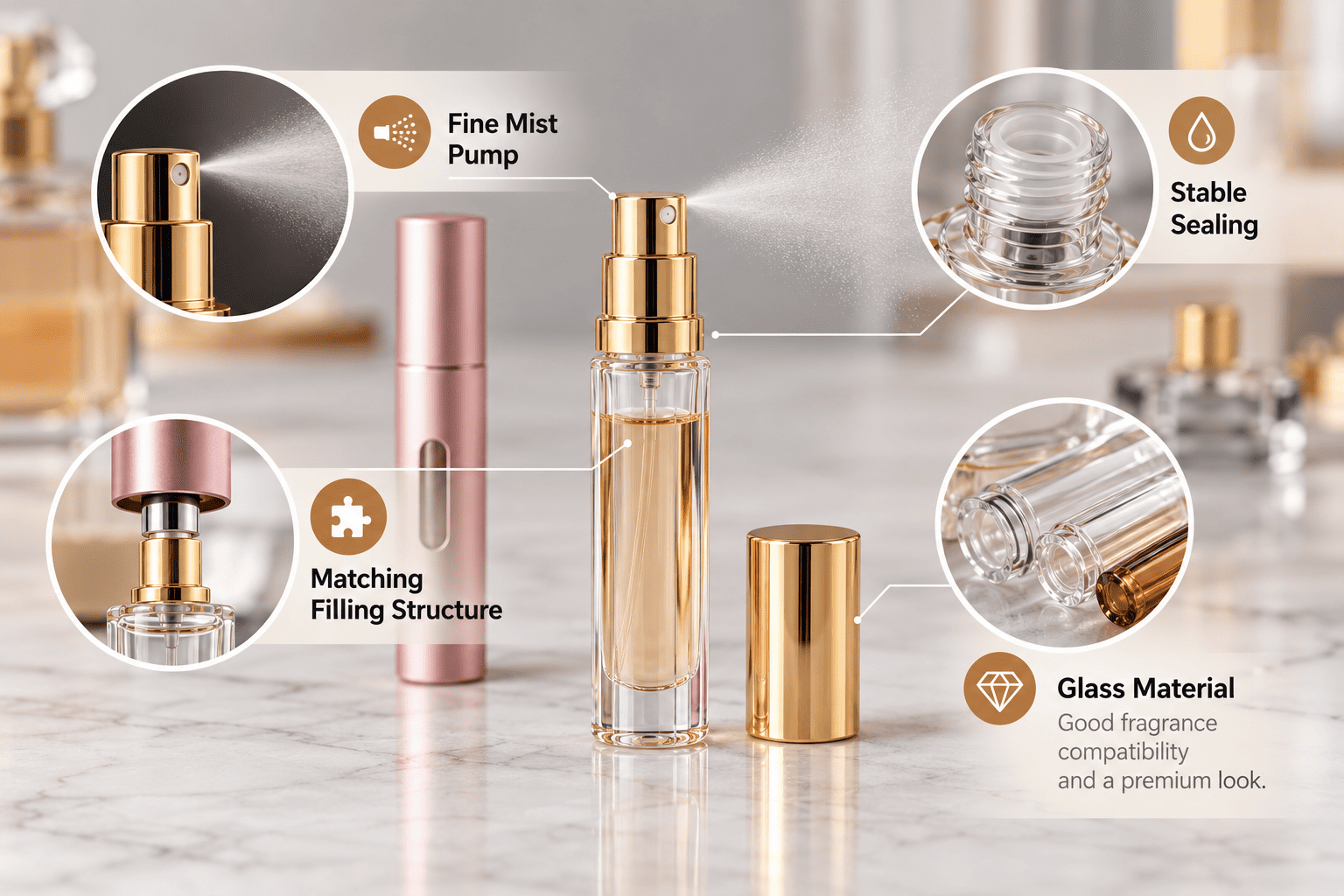 travel perfume glass bottle