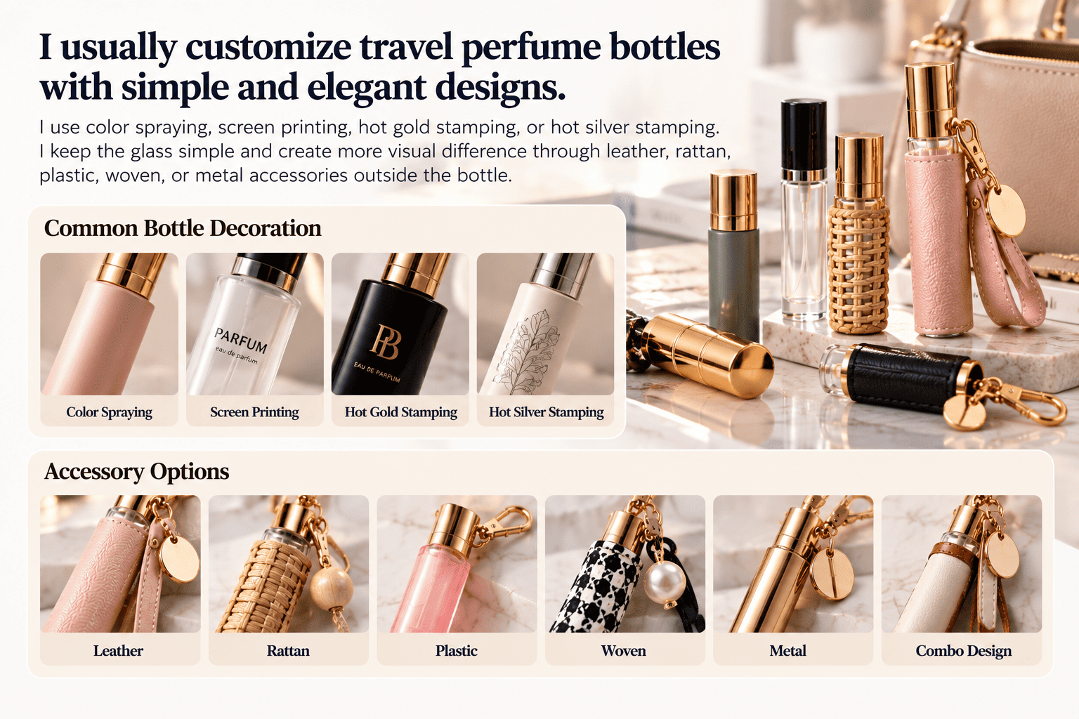 custom travel perfume bottle color logo